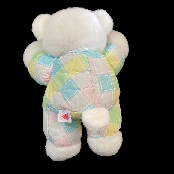 Dakin Cuddles Plush Teddy Bear 15" White Pastels Vintage Stuffed Animal - Picture 2 of 5